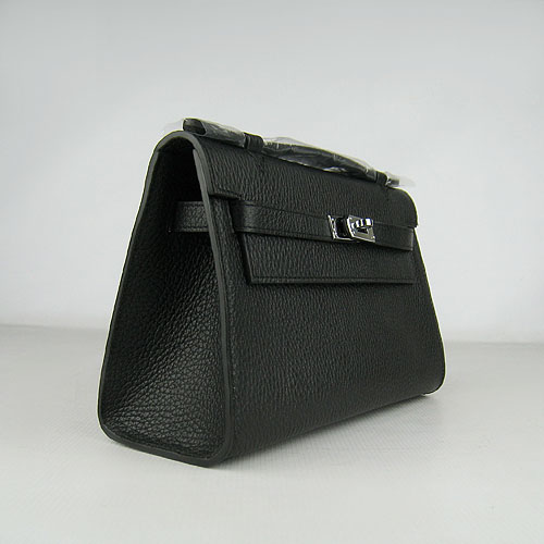 AAA Hermes Kelly 22 CM France Leather Handbag Black H008 On Sale